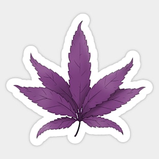 Purple Weed Leaf Design Sticker